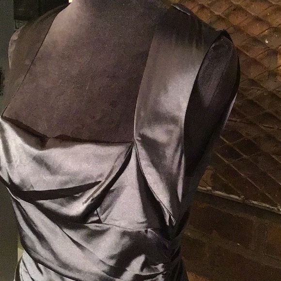 Moda International dress Bodycon ruched black 8 - Picture 2 of 7